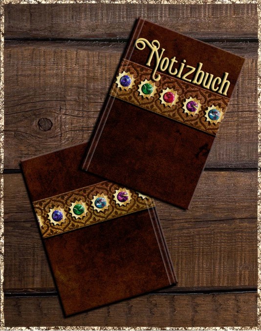 Notizbuch Aladin in Leder- & Edelsteinoptik